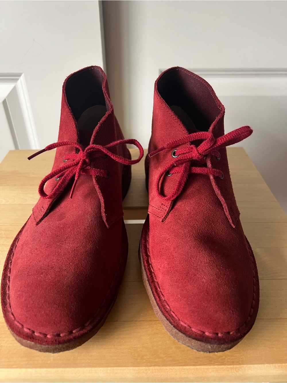 Clarks Red Suede Desert Boots